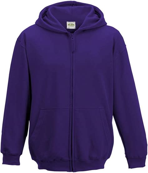 Purple Kids Zip Hoodies Children Zip Up Hoodies Plus 1 T Shirt With