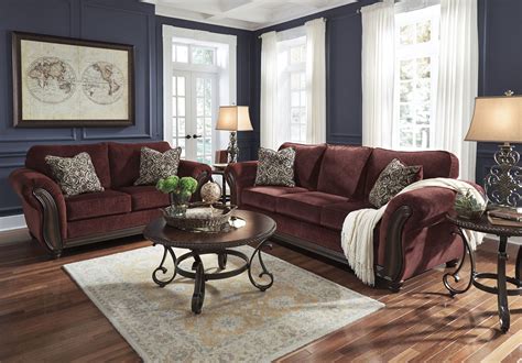 Chesterbrook Burgundy Living Room Set From Ashley 8810238 Coleman