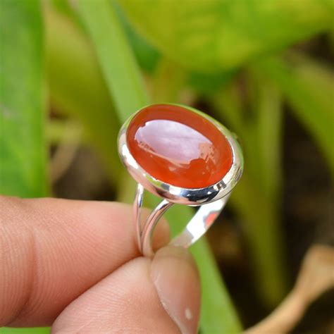 Natural Red Onyx Ring 925 Sterling Silver Ring 10x14 Mm Etsy