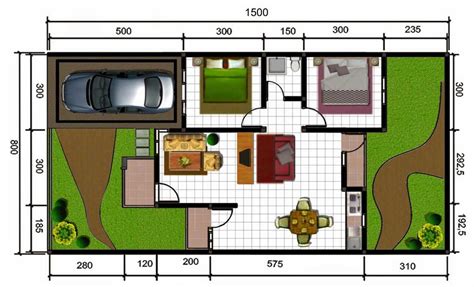 11 Arsitektur Desain Denah Rumah Minimalis Sederhana Type 45 2 Lantai