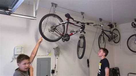 Bicycle Lift Hoist Bike Ceiling Pulley Rack Garage Storage Hooks Hanger