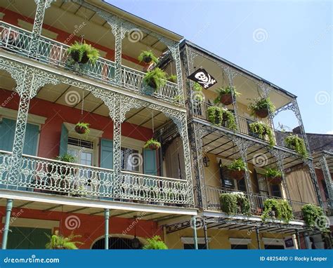 French Quarter Wrought Iron Balcony Stock Photo Image 4825400