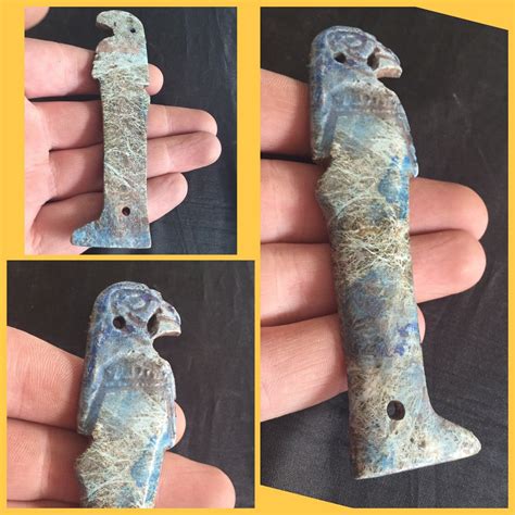 Rare Ancient Egyptian Blue Glaze Large Bird Amulet 300 Bc Antique Price Guide Details Page