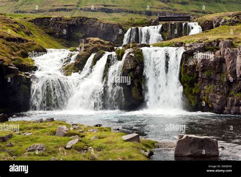 Kirkjufellsfoss Waterfall Snaefellsnes Peninsula West Iceland Stock