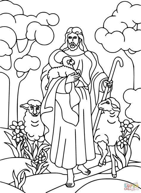 Jesus Coloring Page Jesus Holding Lamb Coloring Page Free Printable