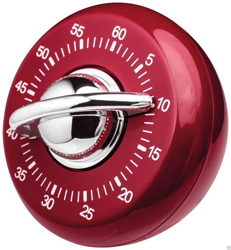 Judge Wind Up Mechanical 60 Minute Kitchen Cooking Classic Timer Red