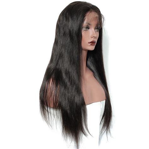 Pre Plucked Natural Hair Line 360 Lace Wigs Silky Straight 180 Density Malaysian Hair Can Be