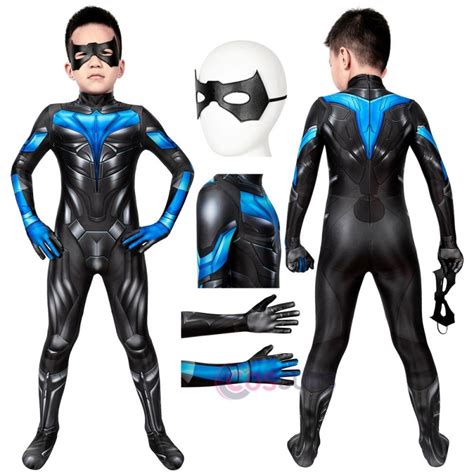 Kids Suit Titans Season 2 Nightwing Jumpsuit Cosplay Costume In 2021