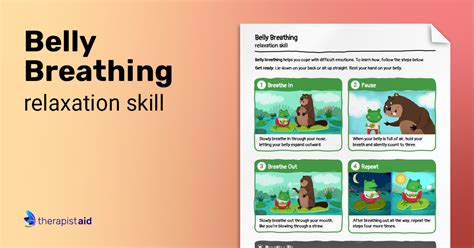 Belly Breathing Coping Skill For Kids Worksheet Therapist Aid