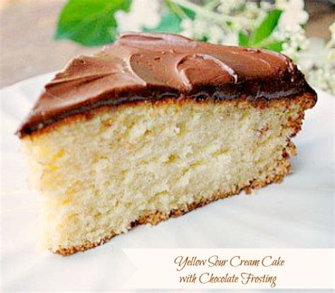 Classic Yellow Sour Cream Cake Topped With Hersheys Fudge Frosting