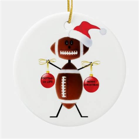 D fence football christmas ornament. Football Christmas Ceramic Ornament | Zazzle