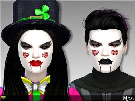The Best Kreepy Clown Makeup By Margeh 75 Clown Makeup Sims 4