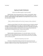 A reflective essay describes an experience or event and analyzes the experience's meaning and what you can learn from it. Spiritual Health Reflection Paper.odt - Vince Kline ...