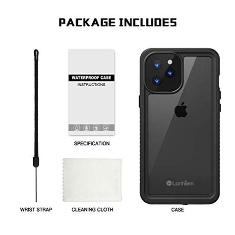 Lanhiem Iphone 12 Pro Max Case Ip68 Waterproof Dustproof Shockproof