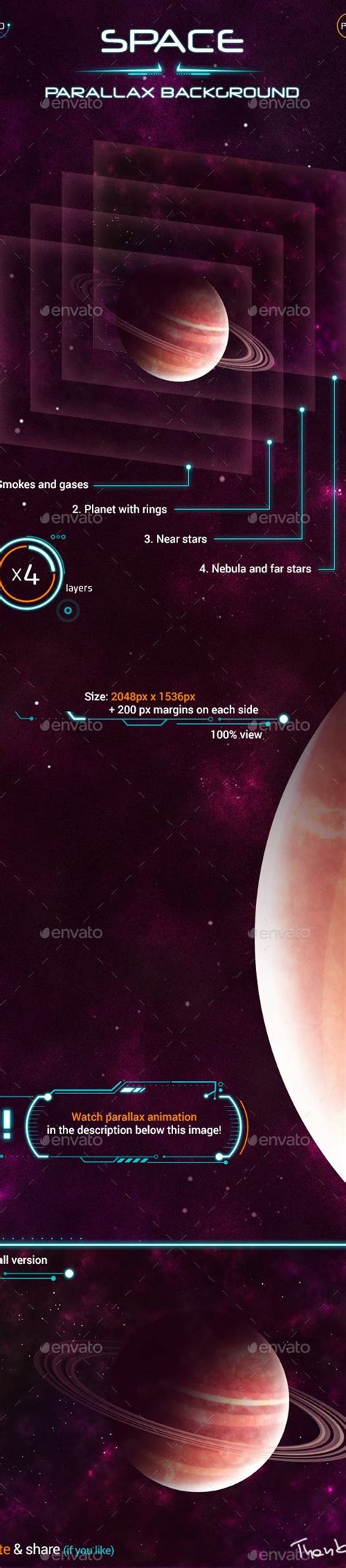 Space Parallax Background By Wowu Graphicriver