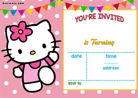 FREE Hello Kitty Invitation Templates | Download Hundreds FREE