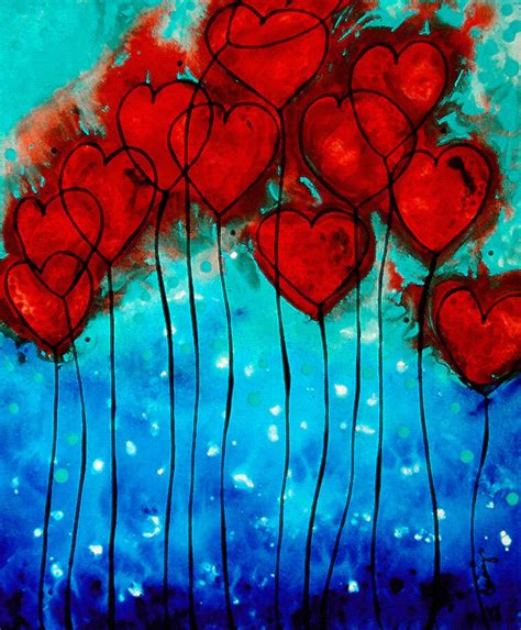 Hearts On Fire Romantic Art By Sharon Cummings Painting By Sharon