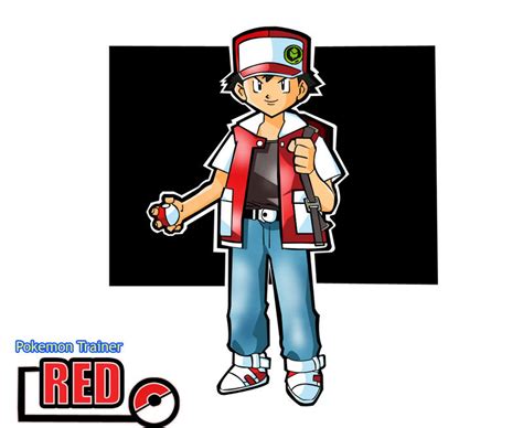 Classic Pokemon Trainer Red By Skatoonist On Deviantart