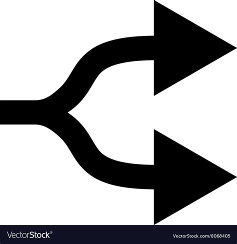Split Arrows Right Flat Icon Royalty Free Vector Image