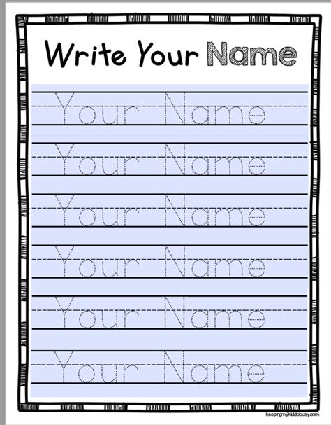 Name Writing Practice Sheets Free Worksheet Smart
