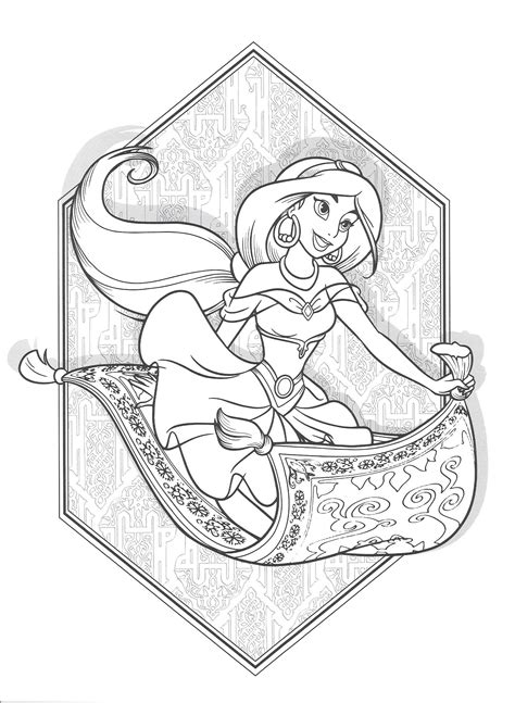 Jasmine Disney Princess Coloring Page