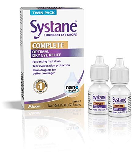 Systane Complete Lubricant Eye Drops 034 Fl Oz 2 Count Pack Of 1