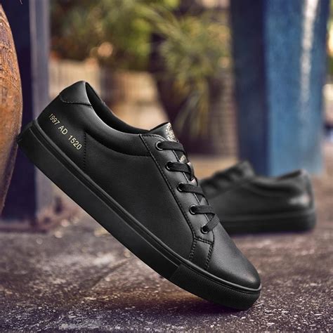 Mens Casual Leather Black Sneakers For Sale Fashion Nigeria