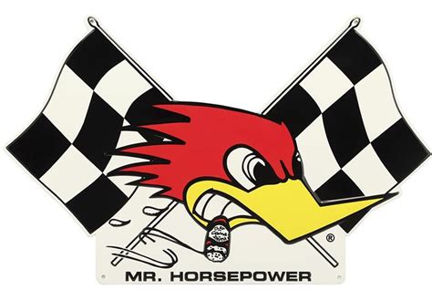 Mr Horsepower Checkered Flag Tin Sign 18 X 12 Clay Smith Cams