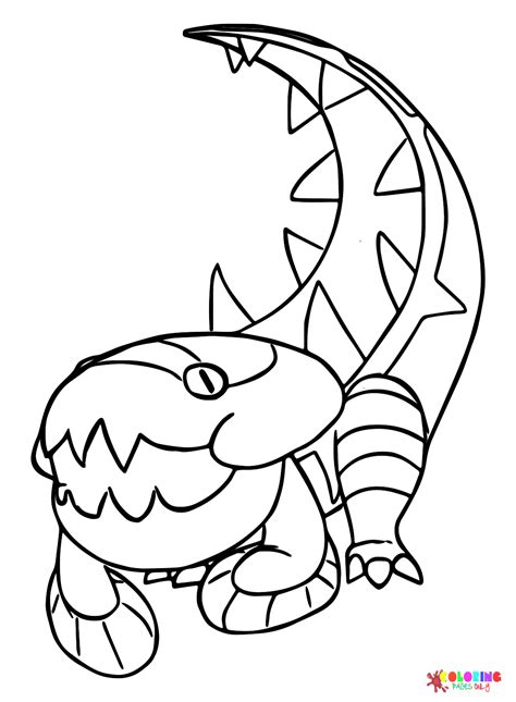 dracovish pokemon coloring page