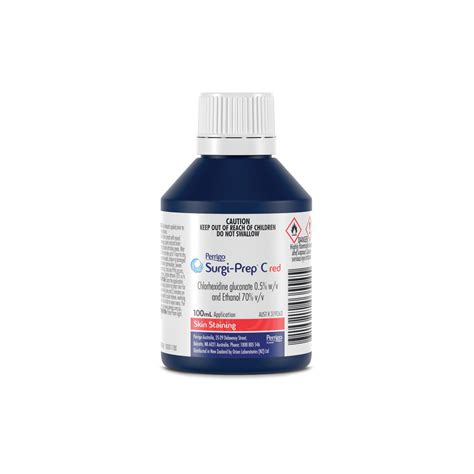 Surgi Prep Chlorhexidine Gluconate 05 In Ethanol 70 Red Tint 100ml