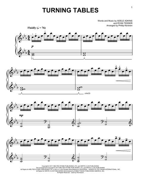 turning tables piano sheet music Turning adele musescore piano - Sheet