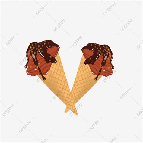 Ice Cream Cones White Transparent Chocolate Ice Cream Cone Chocolate Cone Ice Cream PNG