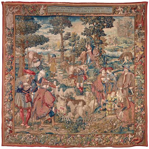 ROMULUS AND REMUS, A NARRATIVE CLASSICAL TAPESTRY, MADRID, WOVEN BY