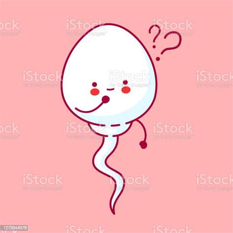 Cute Happy Funny Sperm Cell Vector Flat Line Stock Illustration Download Image Now