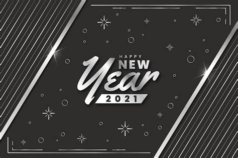 Free Vector Stars And Dots Silver Happy New Year 2021