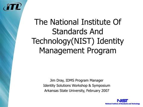 Ppt The National Institute Of Standards And Technologynist Identity