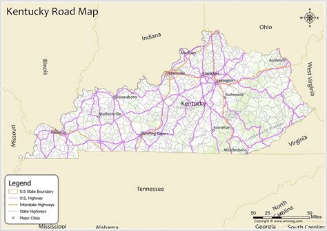 Kentucky Road Map Check Us And Interstate Highways State Routes