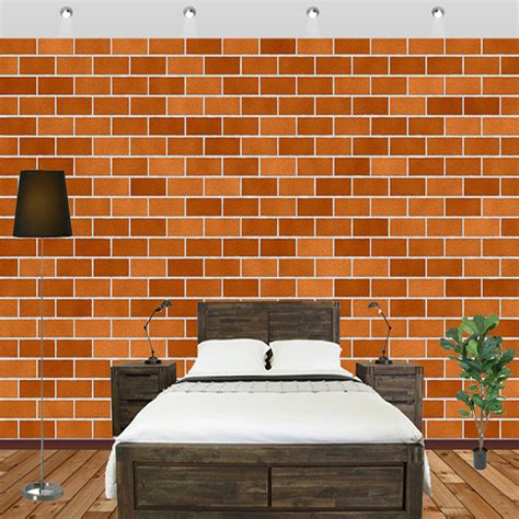 Multi Shade Red Brick Wall Mural Red Brick Wallpaper Brick Printed Wall
