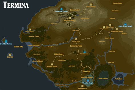 Map Of Termina In The Style Of Breath Of The Wild X Post Rzelda