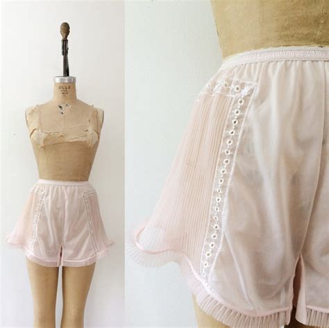 vintage 1950s sheer french knickers 50s pink high waisted
