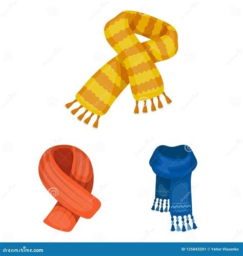 Scarf And Shawl Cartoon Icons In Set Collection For Designclothes And