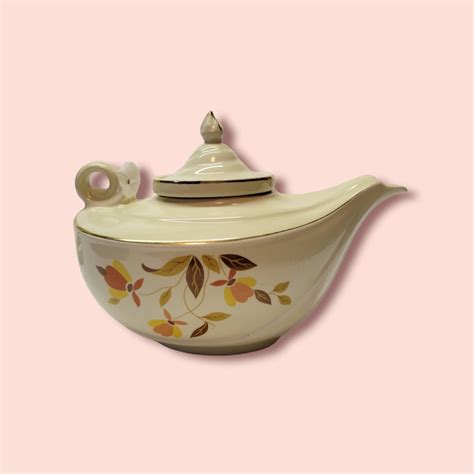 Vintage Hall Autumn Leaf Aladdin Tea Pot With Infuser See Etsy