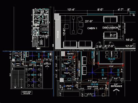 Office Electrical Interior Design Layout Plan Autocad