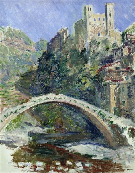 Claude Monet The Castle Of Dolceacqua 1884 Art Print Canvas On