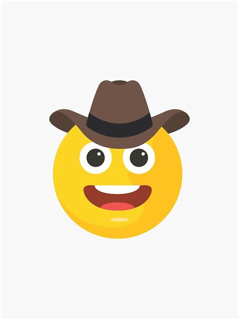 Smiling Cowboy Emoji Sticker By Janeapril Redbubble