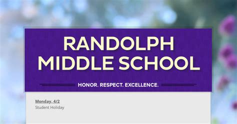 Randolph Middle School Smore Newsletters