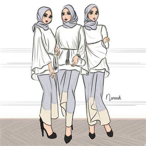 Sketsa Wanita Hijab Koleksi