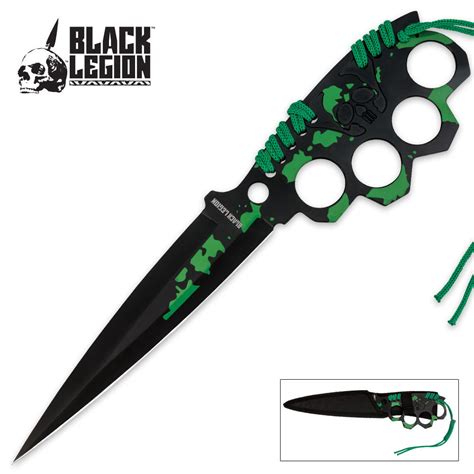 Black Legion Knuckle Guard Fixed Blade Trench Knife Knives