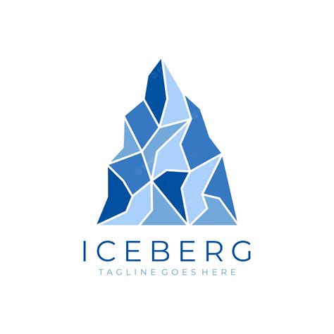 Ilustración De Vector De Diseño De Logotipo De Iceberg Vector Premium