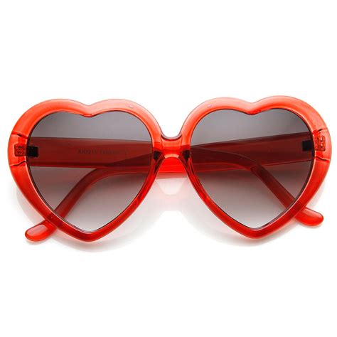 Sunglassla Large Oversized Womens Heart Shaped Sunglasses Cute Love Fashion